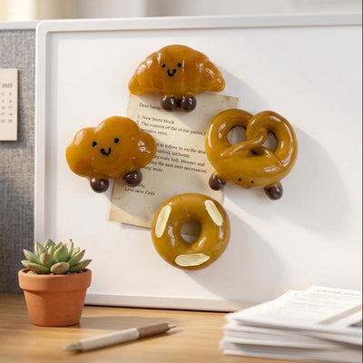 Lot de 4 aimants kawaii pour réfrigérateur pâtisserie décoratifs – Néodyme puissant pour cuisine bureau casier