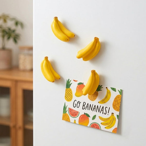 Ensemble d'aimants 3D banane pour réfrigérateur | Décoration de cuisine miniature en résine