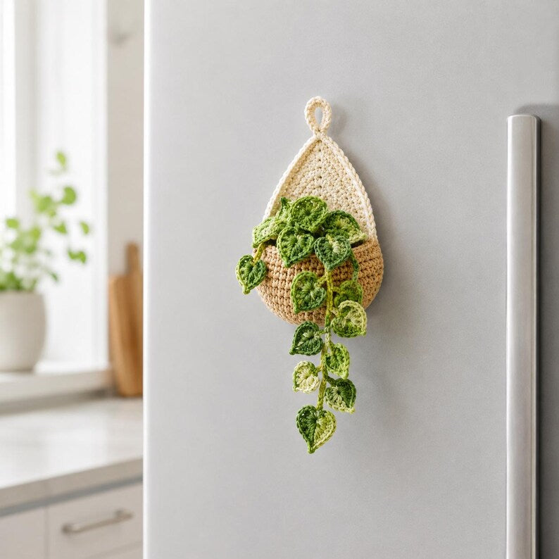 Aimant réfrigérateur crochet plante suspendue décoration florale bohème pour cuisine, choix A/B/C/D