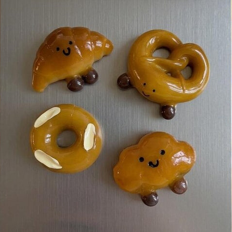 Lot de 4 aimants kawaii pour réfrigérateur pâtisserie décoratifs – Néodyme puissant pour cuisine bureau casier