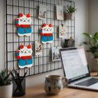 Aimant chat en céramique peint à la main | Décoration de réfrigérateur