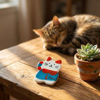 Aimant chat en céramique peint à la main | Décoration de réfrigérateur