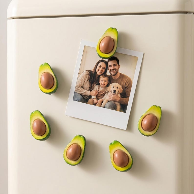 Ensemble d'aimants avocat réaliste pour réfrigérateur, décoration de cuisine kawaii, accessoires de bureau